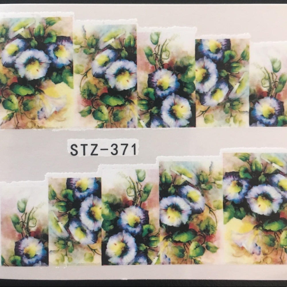 3 for $12 Nail Waterslide Tattoo morning glories